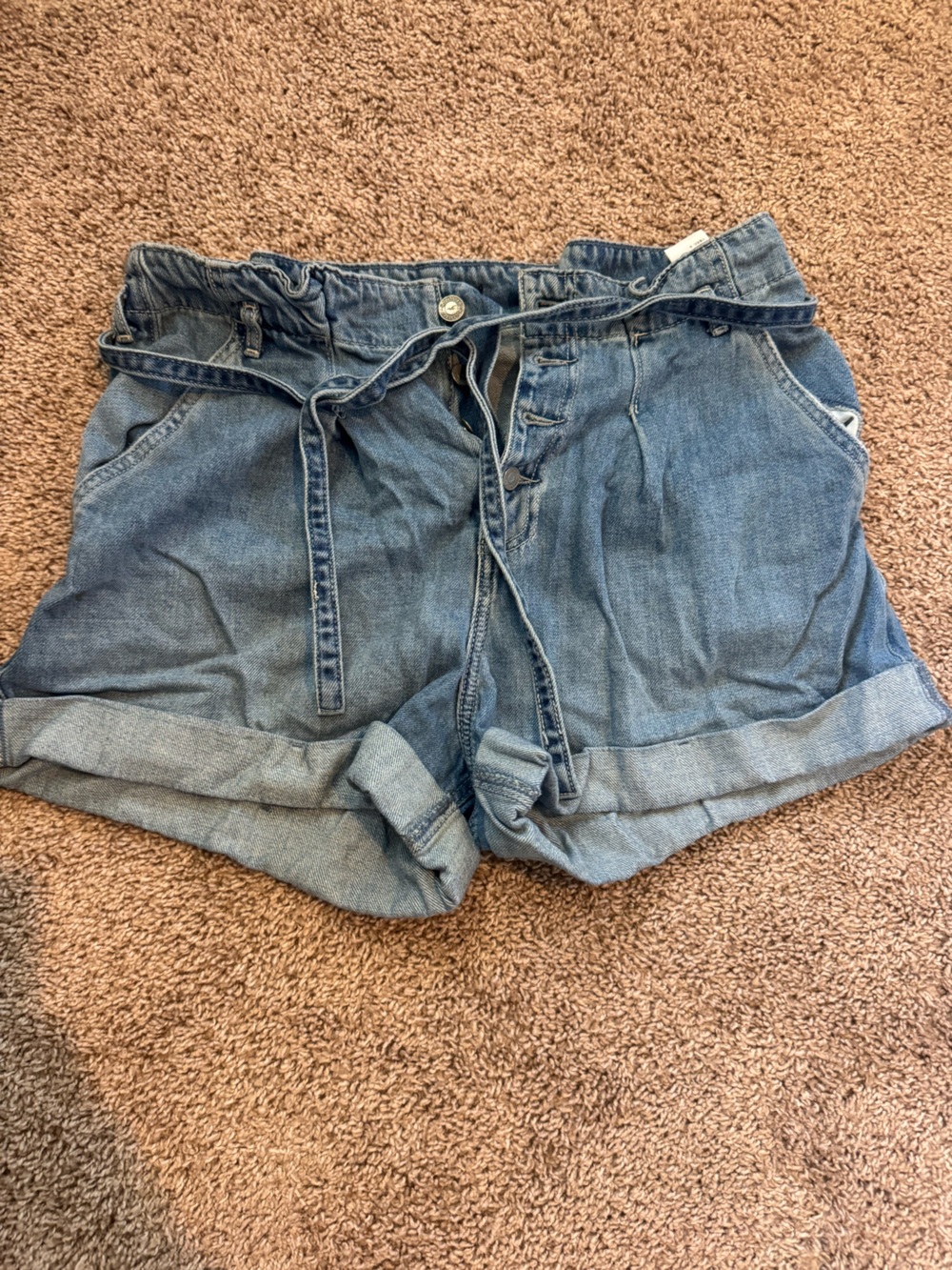 Hollister Light Blue High-Rise Denim Shorts